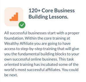 Wealthy Affiliate 120+ Core Business Lessons Graphic