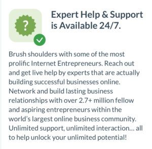 Wealthy Affiliate - Expert Help Is available 24/7 Graphic