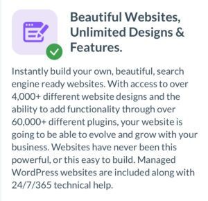 Wealthy Affiliate - Beautiful Websites, Unlimited Designs and Features Graphic