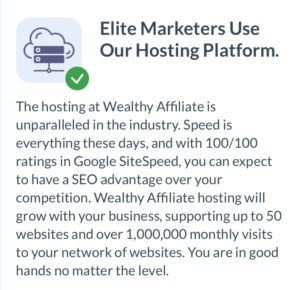 Wealthy Affiliate - Elite Marketers Use Our Hosting Platform Graphic