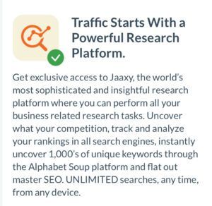 Wealthy Affiliate Jaaxy - Traffic Starts With A Rich Research Platform Graphic